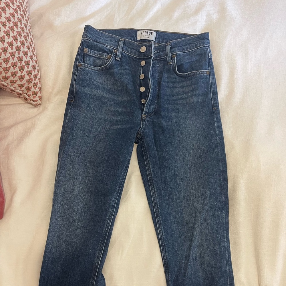 Agolde like new mid wash jeans